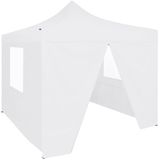 VidaXL Inklapbare Partytent 3x3m Staal Wit + 4 Zijwanden