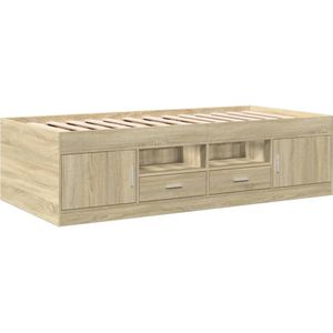 vidaXL Slaapbank met lades 90x190 cm bewerkt hout sonoma eikenkleurig