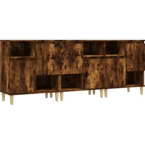 vidaXL-Dressoirs-3-st-60x35x70-cm-bewerkt-hout-gerookt-eikenkleurig