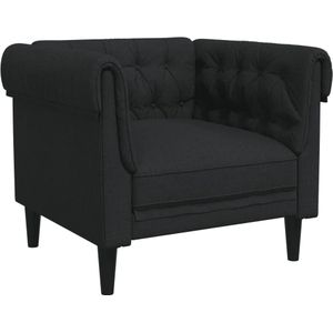 vidaXL Fauteuil Chesterfield-stijl stof zwart