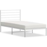 VidaXL Bedframe Hoofdbord Metaal Wit 90x190 cm