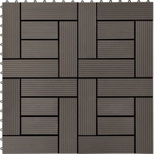 vidaXL - Terrastegels - 30x30 - cm - 1 - m² - HKC - donkerbruin - 11 - st