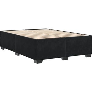 vidaXL Bedframe zonder matras 140x190 cm fluweel zwart