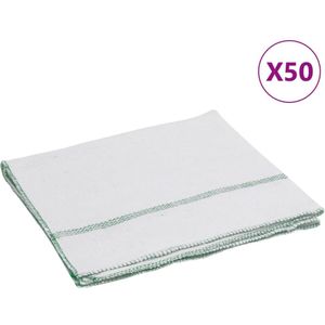 vidaXL - Vloerdoeken - 50 - st - 50x60 - cm - gestreept - wit - en - groen