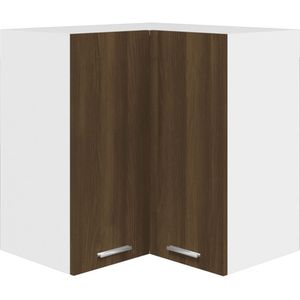 vidaXL Hoekkast hangend 57x57x60 cm bewerkt hout bruineikenkleurig