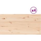 vidaXL Tafelbladen 4 st rechthoekig 90x45x1,7 cm massief grenenhout