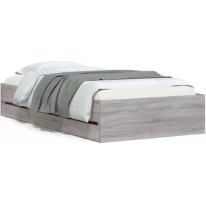 vidaXL Bedframe met lades bewerkt hout grijs sonoma eiken 90x190 cm