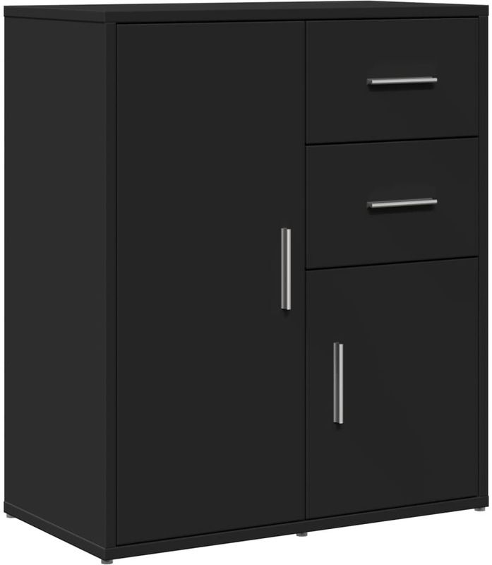 vidaXL Dressoir 60x31x70 cm bewerkt hout zwart