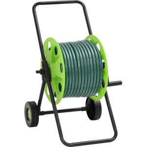 vidaXL Slanghaspelkar en slangkoppelset 0,75" staand 20 m PVC groen