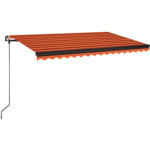 vidaXL Luifel handmatig uittrekbaar 450x350 cm oranje en bruin