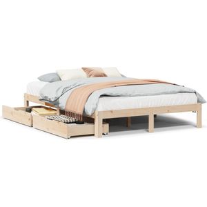 vidaXL Bedframe met lades massief grenenhout 120x190 cm