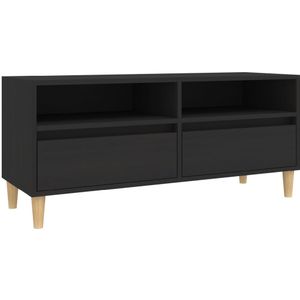 VidaXL TV-meubel 100x34,5x44,5 cm - Bewerkt Hout Zwart