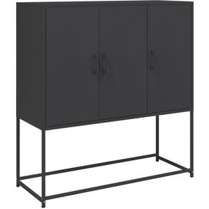 vidaXL Hoge kast 100,5x39x107 cm staal zwart