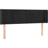 VidaXL Hoofdbord met Randen 147x16x78/88 cm Fluweel Zwart