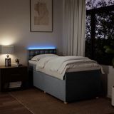 vidaXL Boxspring met matras stof lichtgrijs 90x190 cm