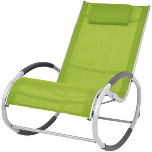 vidaXL Tuinschommelstoel textileen groen