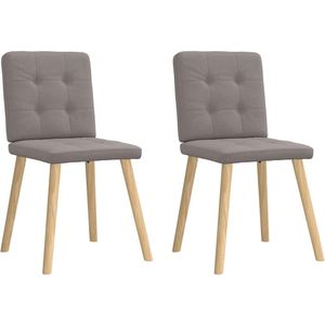 vidaXL Eetkamerstoelen draaibaar 2 st stof taupe