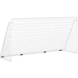 vidaXL Voetbaldoel met net 366x122x182 cm staal wit