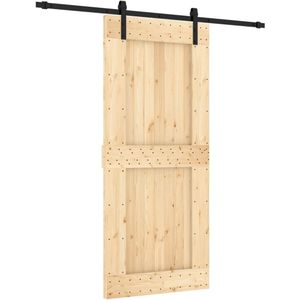 vidaXL Schuifdeur met beslag 90x210 cm massief grenenhout