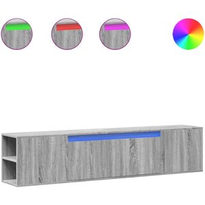 vidaXL Tv-wandmeubel met LED-verlichting 180x31x39,5 cm grijs sonoma