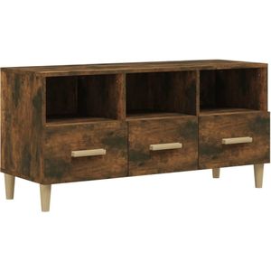 VidaXL Tv-meubel 102x36x50 cm - Bewerkt Hout - Gerookt Eikenkleurig