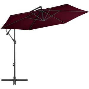 vidaXL Zweefparasol met aluminium paal 300 cm bordeauxrood