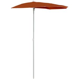 vidaXL Parasol half met paal 180x90 cm terracottakleurig