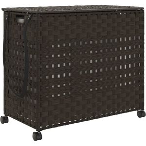 vidaXL-Wasmand-op-wielen-66x35x60-cm-rattan-donkerbruin