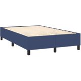 vidaXL Boxspring met matras en LED stof blauw 120x200 cm