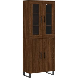 vidaXL Hoge kast 69,5x34x180 cm bewerkt hout bruin eikenkleur