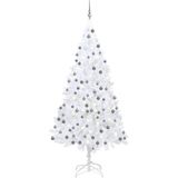 vidaXL Kunstkerstboom met verlichting en kerstballen 240 cm wit