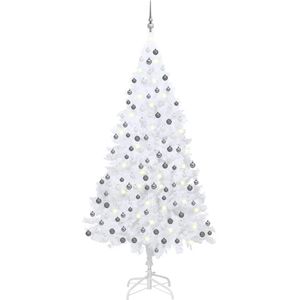 vidaXL Kunstkerstboom met verlichting en kerstballen 240 cm wit