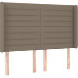 vidaXL Hoofdbord met randen 147x16x118/128 cm stof taupe