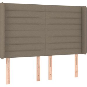 vidaXL Hoofdbord met randen 147x16x118/128 cm stof taupe