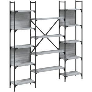 vidaXL Boekenkast 155,5x24x166,5 cm bewerkt hout grijs sonoma eiken