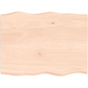 vidaXL Tafelblad natuurlijke rand 80x60x(2-4) cm massief eikenhout