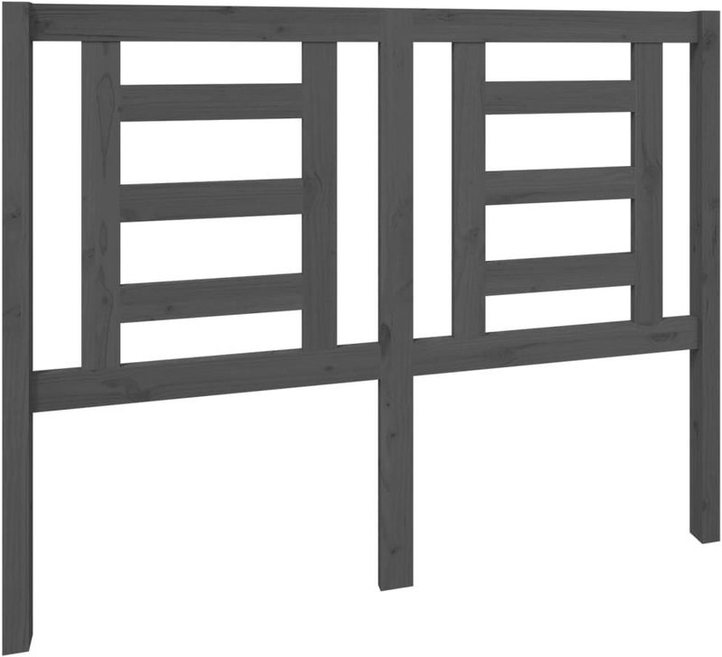 VidaXL Hoofdbord 126x4x100 cm Massief Grenenhout Grijs