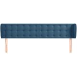 vidaXL Hoofdbord met randen 163x23x78/88 cm fluweel donkerblauw
