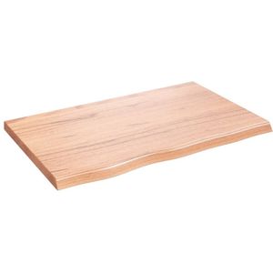 vidaXL Tafelblad 80x50x(2-4) cm behandeld massief eikenhout lichtbruin