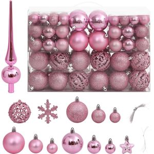 vidaXL 111-delige Kerstballenset polystyreen roze