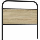 vidaXL Hoofdbord 90 cm staal en bewerkt hout sonoma eikenkleurig