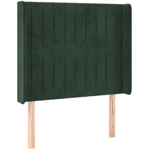 vidaXL Hoofdbord met randen 83x16x118/128 cm fluweel groen