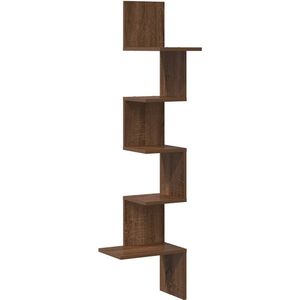 vidaXL Hoekwandschap 32x32x127,5 cm bewerkt hout bruin eikenkleurig