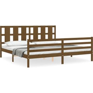 VidaXL Bedframe Massief Hout Honingbruin 200x200 cm