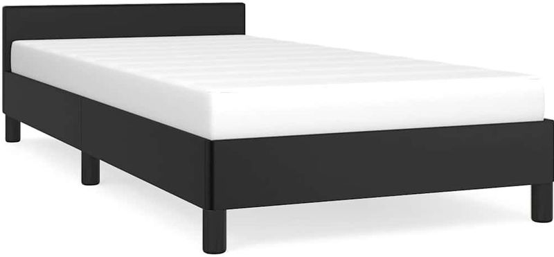 vidaXL Bedframe - Zwart - Kunstleer - Hoofdeinde