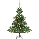 vidaXL Kunstkerstboom Nordmann met LED's en kerstballen 150 cm groen