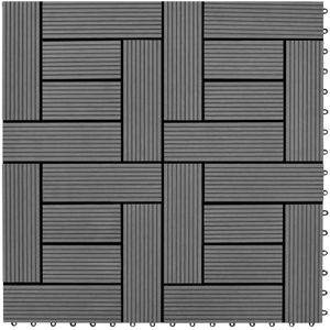 Terrastegels 11 Stuks 30 x 30 cm WPC 1 m2 - Grijs