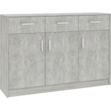 vidaXL Dressoir 110x30x75 cm spaanplaat betongrijs