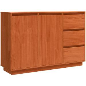 vidaXL Dressoir met lade Bruin 111 x 34 x 75 cm Massief grenenhout