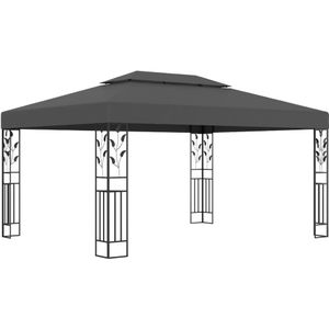 VidaXL Prieel met Dubbel Dak 3x4 m Antraciet